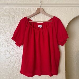 Madewell Texture & Thread Red Top